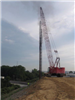 Pile driving for the bridge abutments