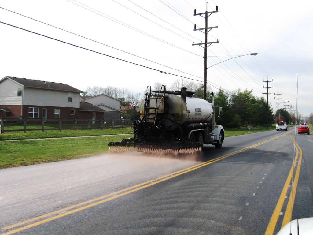 Reclamite is applied for pavement preservation