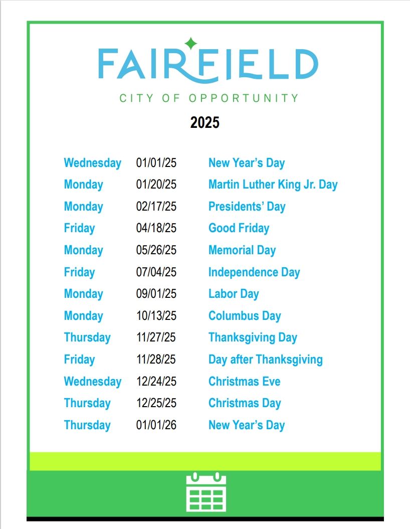 Observed Holidays 2025